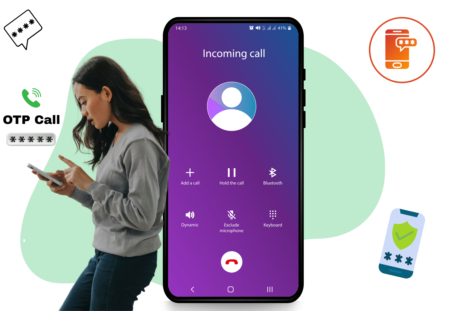 OTP SMS & Voice Call Illustration