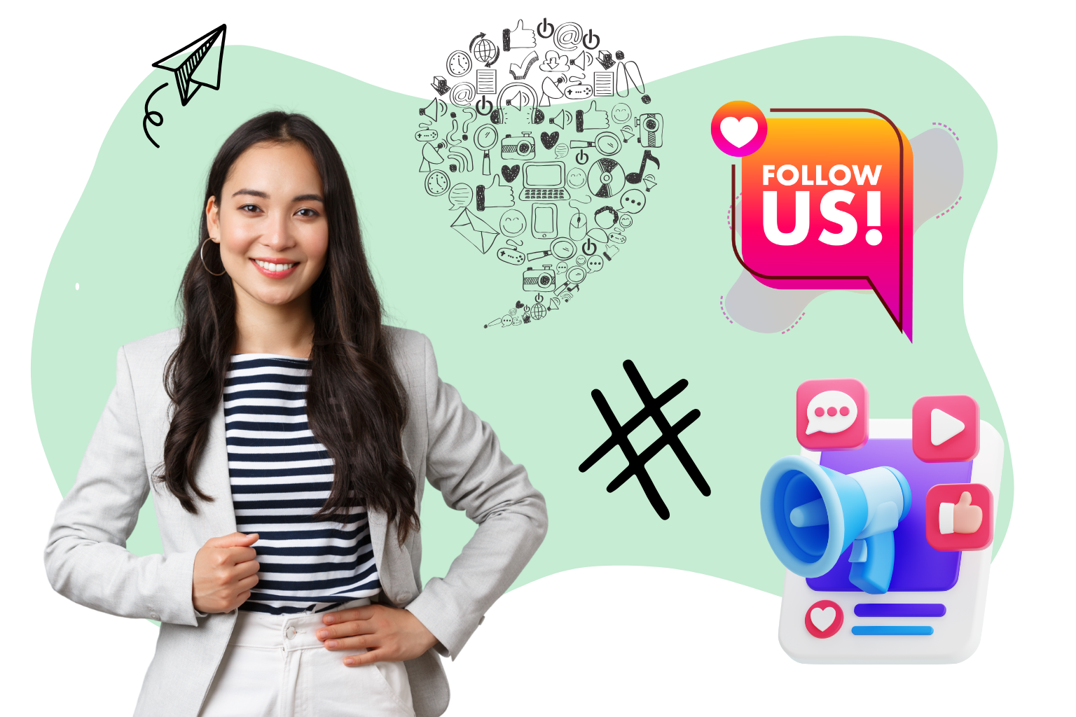 Social Media Page Creation Illustration